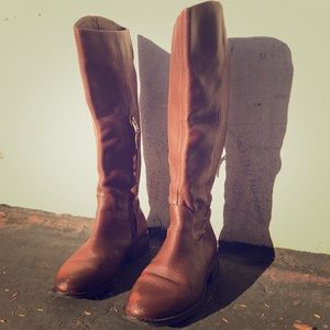 6.5 Sam Edelman Brown knee high leather boots zip